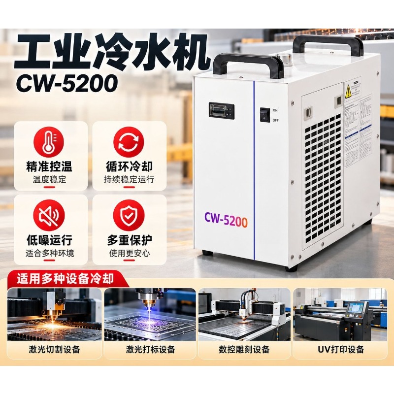 Laser Industrial Chiller - Pendingin Industri CW5200, Pendingin Air Sirkulasi