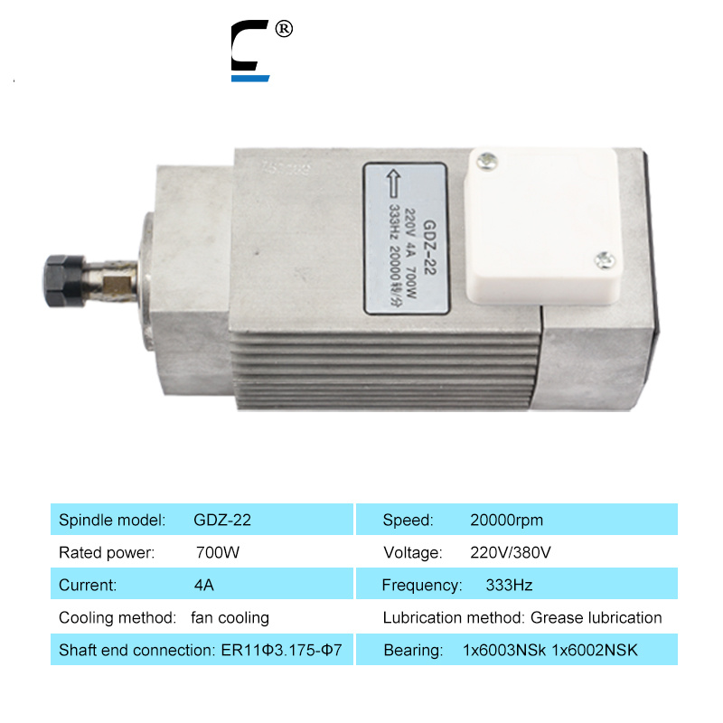 Cnc Spindle Motor - Spindel Berpendingin Udara HYCNC 700W BT30/BT40